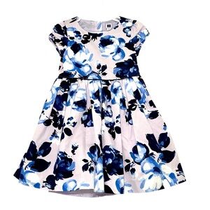 Janie and Jack Toddler Girl Floral Sateen Dress Purple With Bow Clip Size 3
